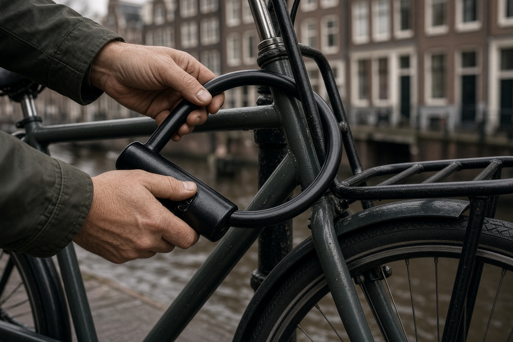 Nieuw fietsslot monteren na het openen